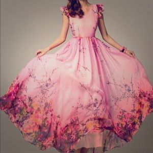 Floral Maxi Dress Beach & Summer,Casual